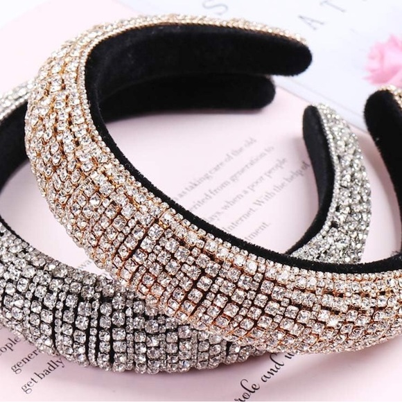 Silver Crystal Rhinestone Headband - Picture 4 of 4